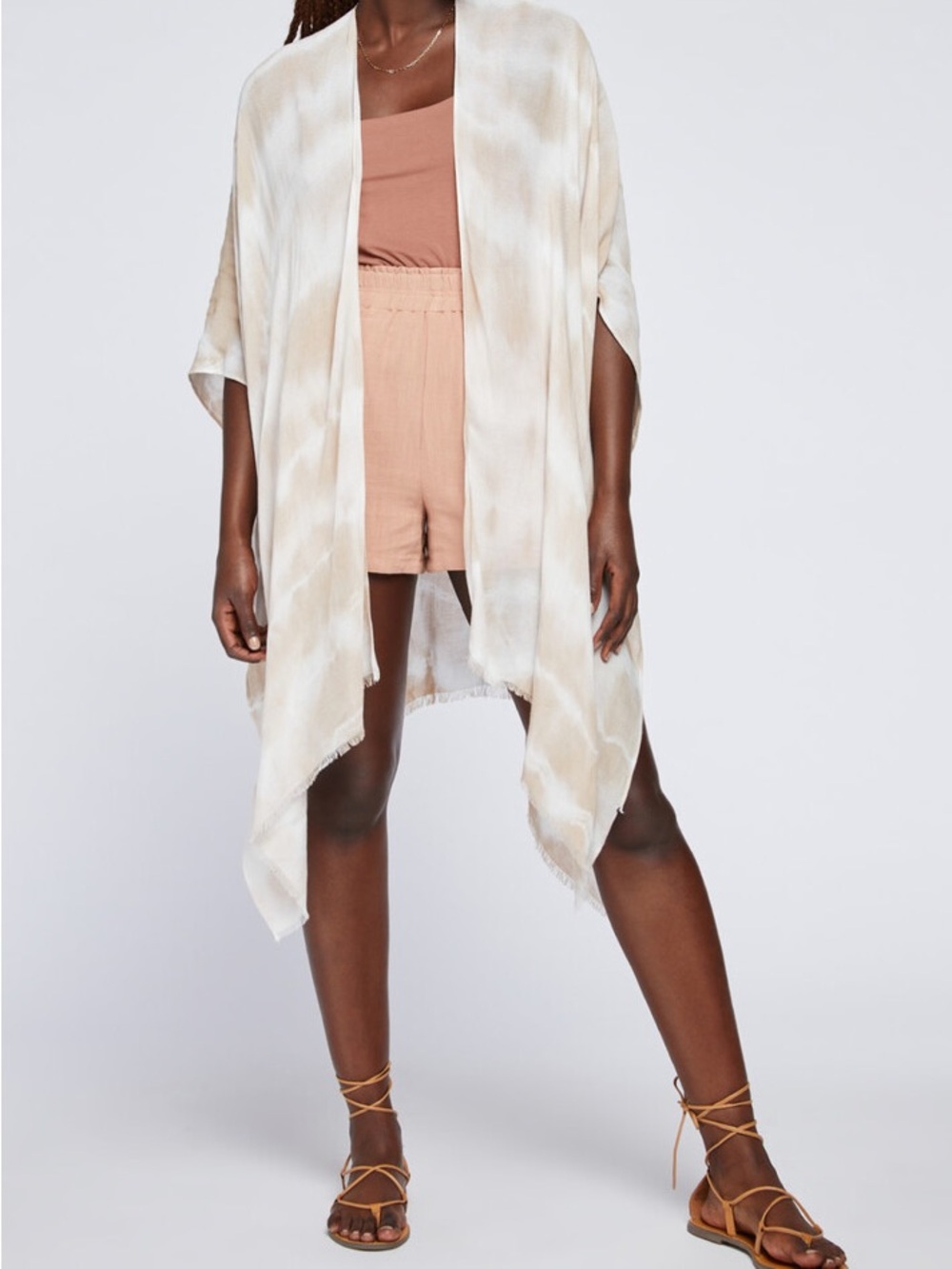 Gentle Fawn White Floral Lightweight kimono - Picture 3 of 3